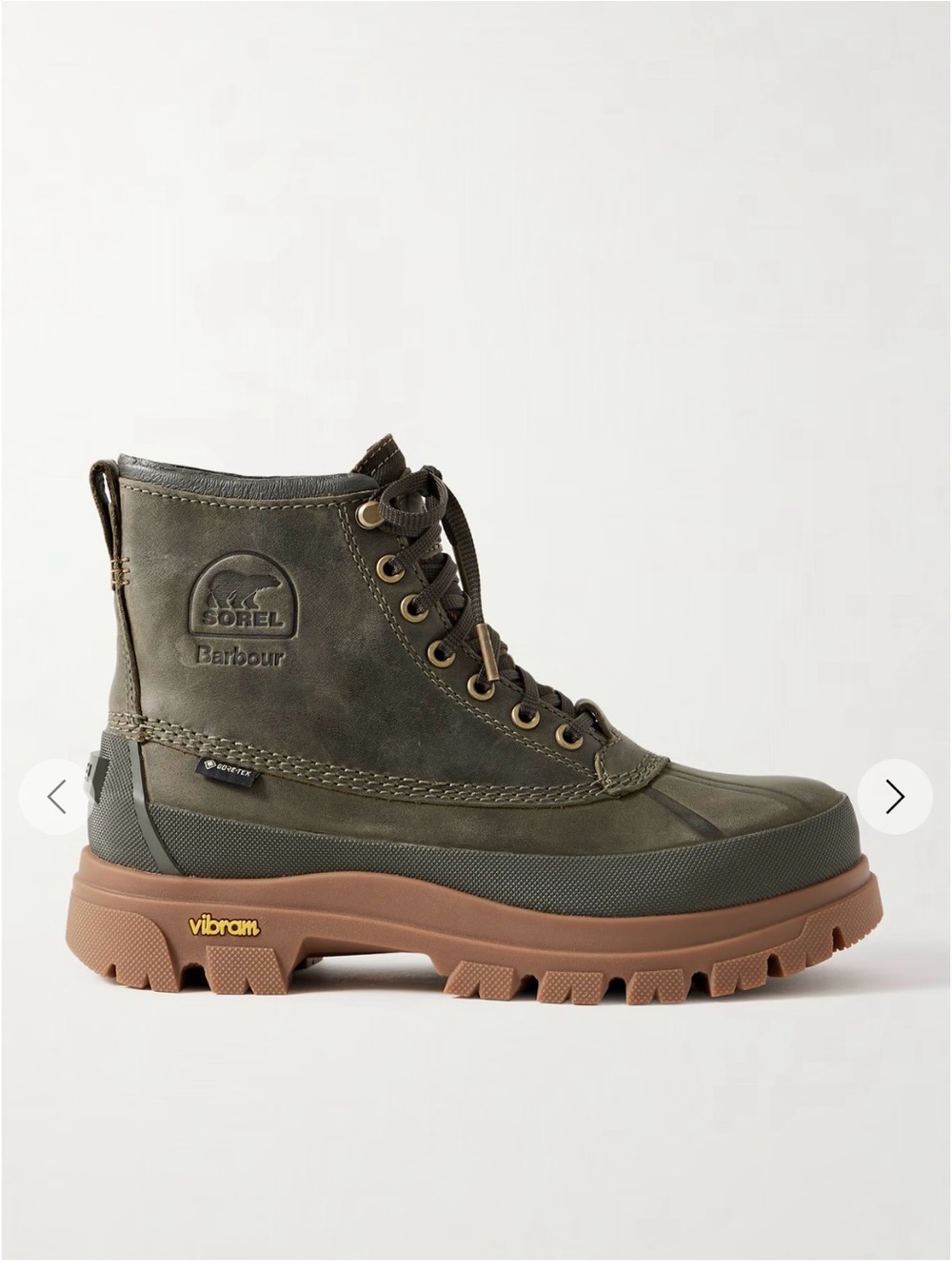 Sorel + Barbour DAYSTORM HORIZON™ leather and GORE-TEX ankle boots NWT